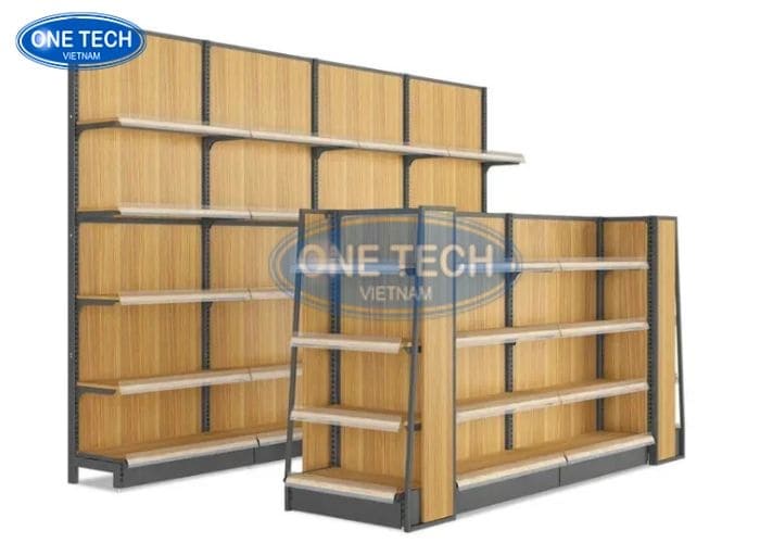 Đặc điểm chung của kệ siêu thị vân gỗ Đồng Tháp 