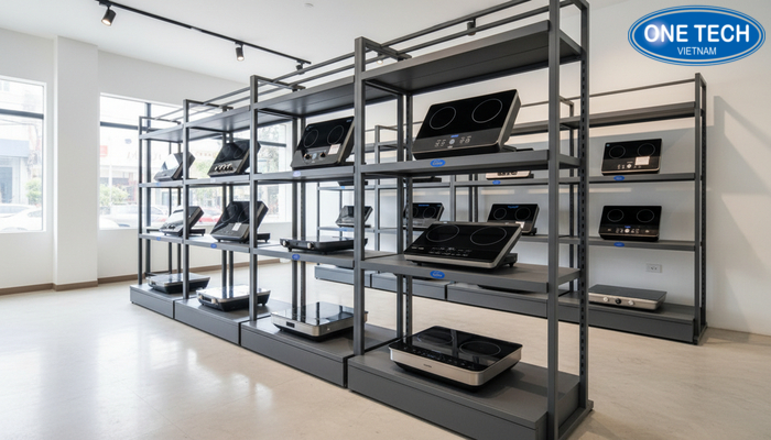 Bảng giá minh họa kệ trưng bày bếp từ tại OneTech Đồng Tháp