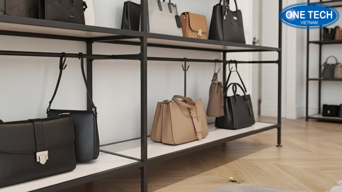 Mẫu kệ trưng bày túi xách OneTech gợi ý cho shop túi, ảnh 2