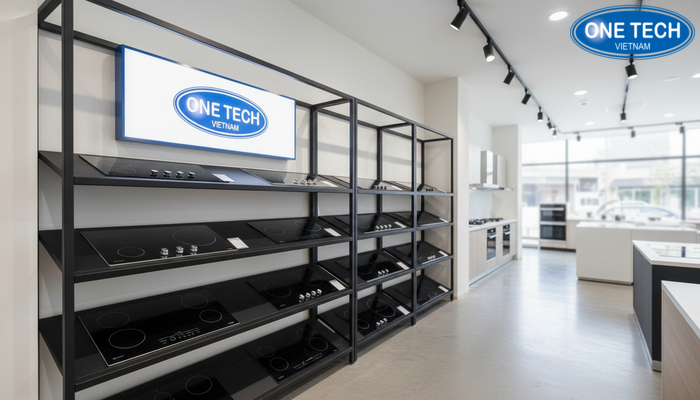 Cách sắp xếp bếp từ trên kệ trưng bày đúng chuẩn, dễ nhìn, dễ so sánh