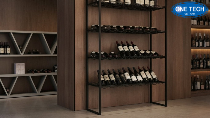 Infographic so sánh kệ rượu thông thường và kệ trưng bày rượu chuyên dụng