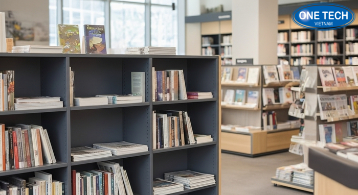 Thiết kế modul linh hoạt cho kệ trưng bày sách báo Kệ modul tháo lắp linh hoạt cho khu trưng bày sách báo