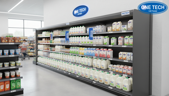 Kệ sắt trưng bày sữa áp tường Mẫu kệ sắt trưng bày sữa áp tường phổ biến