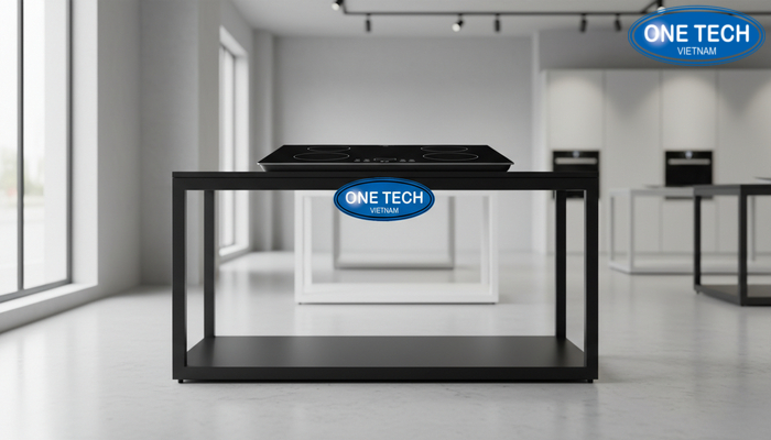 Mẫu kệ trưng bày bếp từ 1 tầng tối giản