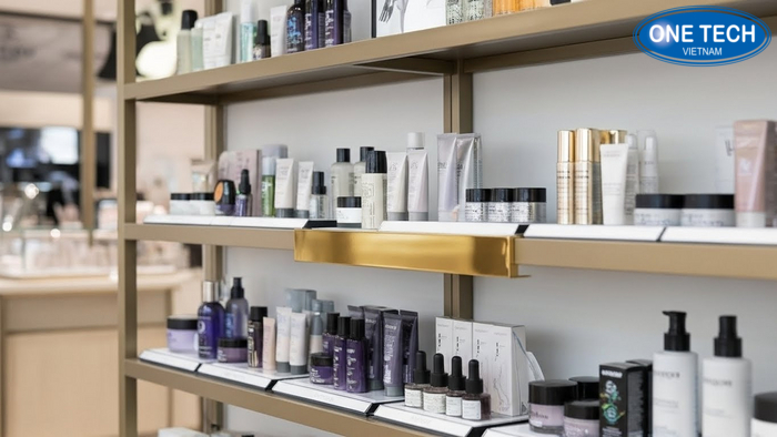 Minh họa tầng mắt nhìn trên kệ trưng bày mỹ phẩm giúp khách dễ thấy và dễ chọn