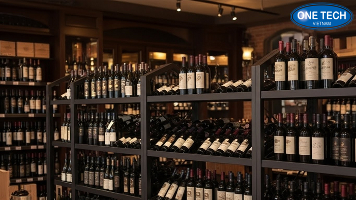 Sơ đồ tầm mắt và tầm tay trong trưng bày rượu giúp tối ưu điểm nhìn và thao tác lấy chai
