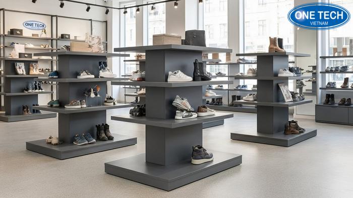 Lựa chọn kệ giày dép phù hợp với không gian cửa hàng