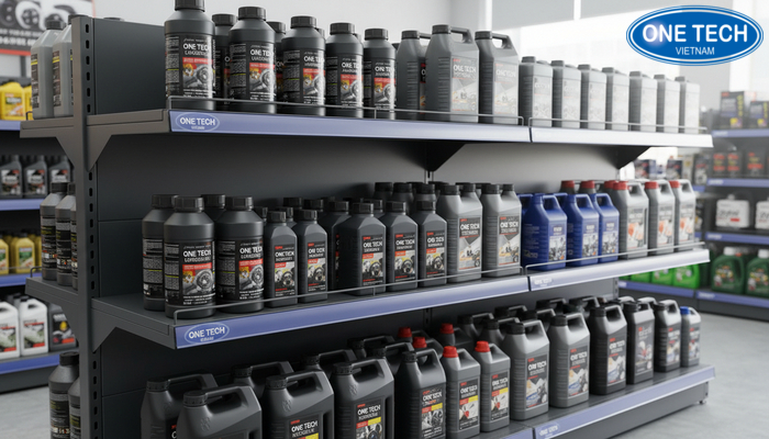 Minh họa chi tiết mâm tầng và khung kệ chịu lực dùng cho dầu nhớt