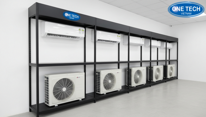Kệ trưng bày điều hoà showroom Giải pháp kệ trưng bày điều hoà cho showroom chuyên biệt
