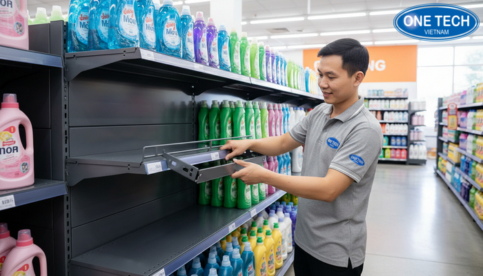 Lắp ráp kệ trưng bày nước giặt Minh họa các bước lắp ráp kệ trưng bày nước giặt đúng kỹ thuật