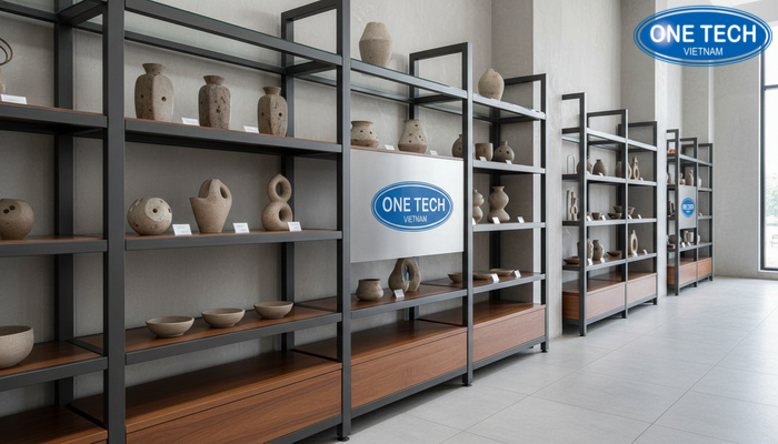 Hướng dẫn vệ sinh kệ gỗ, kim loại và kính khi trưng bày gốm sứ