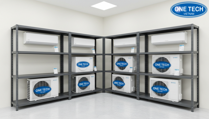Kệ góc mở trưng bày điều hoà Kệ góc mở trưng bày điều hoà tối ưu không gian