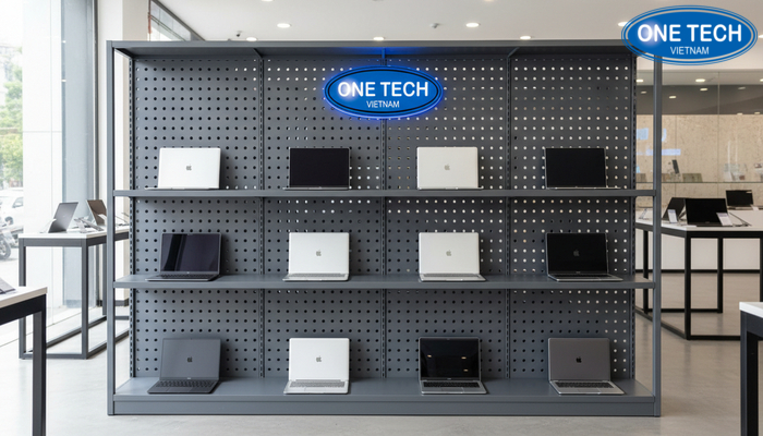 Ke trung bay laptop lung ton lo Ke trung bay laptop lung ton lo chac chan, phu hop trung bay so luong lon