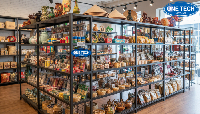 Kệ trưng bày đa năng modul lắp ráp, linh hoạt thay đổi layout cửa hàng