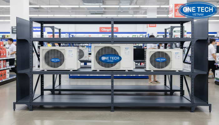 Kệ trưng bày điều hoà MTKDM108 Mẫu kệ trưng bày điều hoà MTKDM108