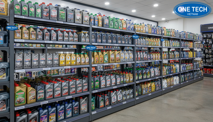 Quy trình tư vấn chọn kệ trưng bày dầu nhớt phù hợp nhu cầu cửa hàng