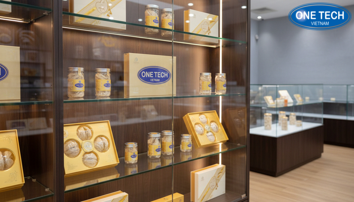 So sánh kệ trưng bày yến sào với kệ trưng bày sản phẩm thông thường