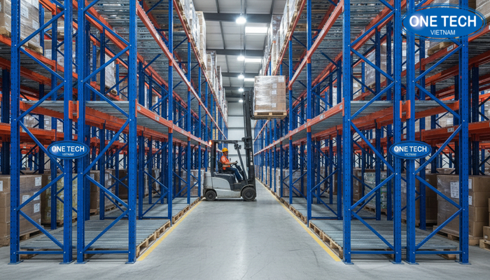 Bảng thông số tham khảo kích thước kệ drive in theo pallet và tải trọng