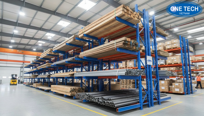 Hình ảnh dự án kệ tay đỡ và kệ kho hàng công nghiệp đã lắp đặt