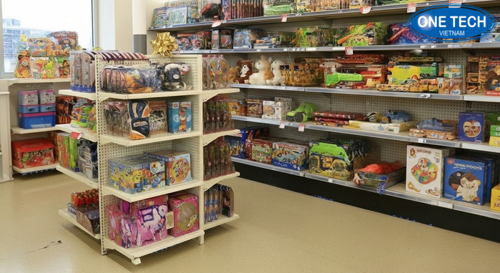 Mẫu kệ trưng bày đồ chơi trẻ em đa dạng không gian Tổng hợp mẫu kệ trưng bày đồ chơi trẻ em trong cửa hàng, lớp học và gia đình