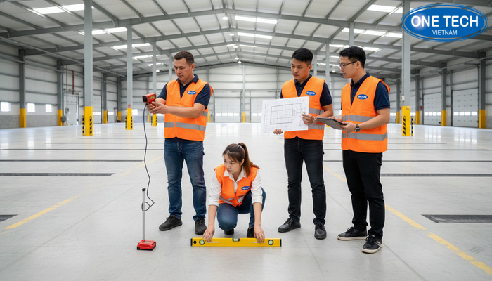 Khảo sát mặt bằng kho trước khi lắp kệ Push Back: đo đạc, kiểm tra nền và lối đi