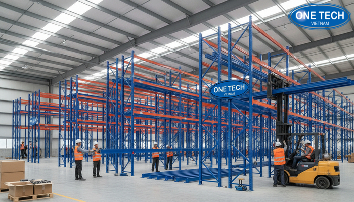 Quy trình lắp đặt kệ double deep tại công trình