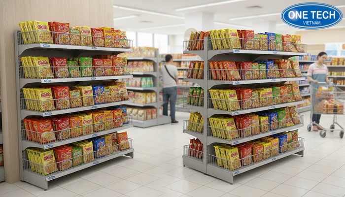 So sánh kích thước kệ rổ mì 1 mặt và kệ rổ mì 2 mặt