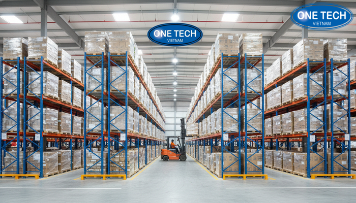 Ứng dụng kệ double deep trong kho phân phối tại Đồng Tháp