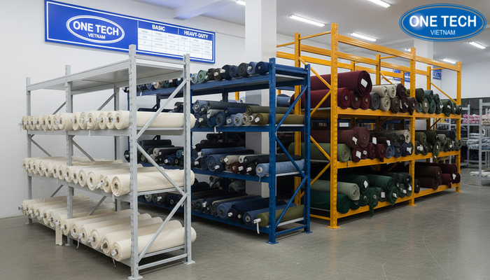 Biểu đồ tham khảo mức giá kệ để vải cuộn theo nhóm cơ bản, trung cấp và tải cao