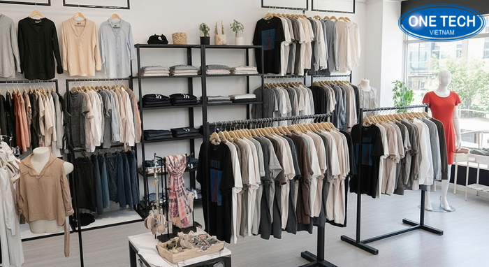Combo kệ trưng bày shop quần áo Gợi ý combo kệ treo và kệ đứng cho shop nhỏ