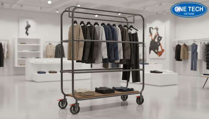 Kệ di động có bánh xe Kệ di động có bánh xe cho shop thời trang