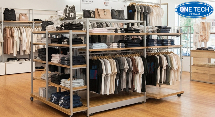 Kệ đứng trưng bày đồ gấp và phụ kiện Mẫu kệ đứng trưng bày đồ gấp và phụ kiện