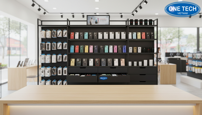 Kệ nhiều tầng trưng bày phụ kiện điện thoại Kệ nhiều tầng có ngăn kéo kết hợp treo phụ kiện điện thoại
