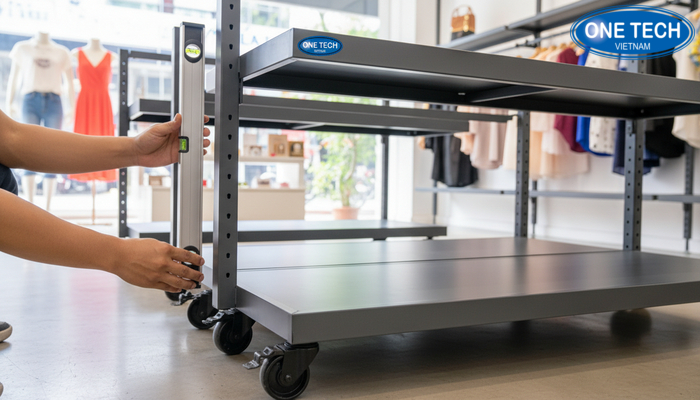 Lắp đặt kệ trưng bày Quy trình lắp đặt kệ trưng bày đúng kỹ thuật