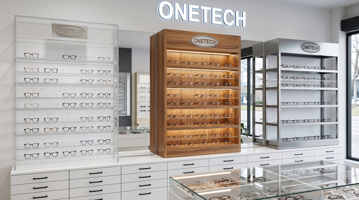 Chất liệu phổ biến của kệ trưng bày kính mắt So sánh vật liệu mica, gỗ MDF và kim loại cho kệ trưng bày mắt kính
